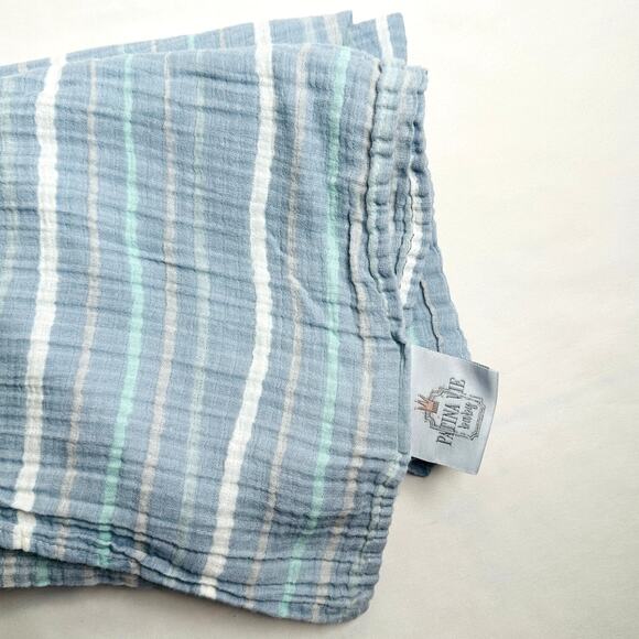 Patina Vie Baby 100% Cotton Striped Muslin Baby Swaddle Blanket - Picture 1 of 7